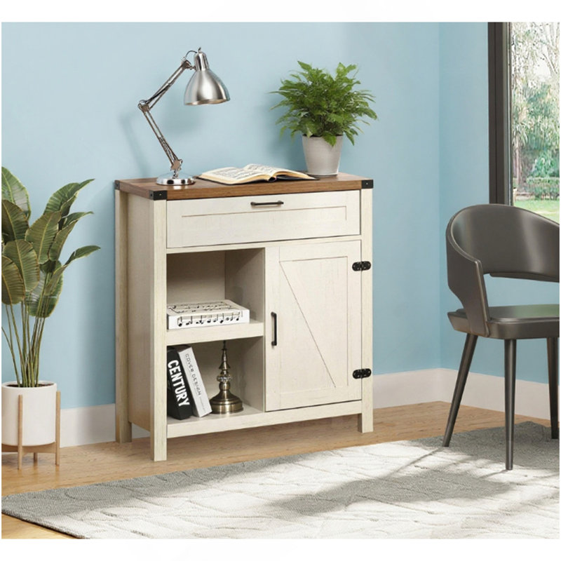 Buffet Cabinet, armoire de cuisine rustique avec porte de grange rustique
