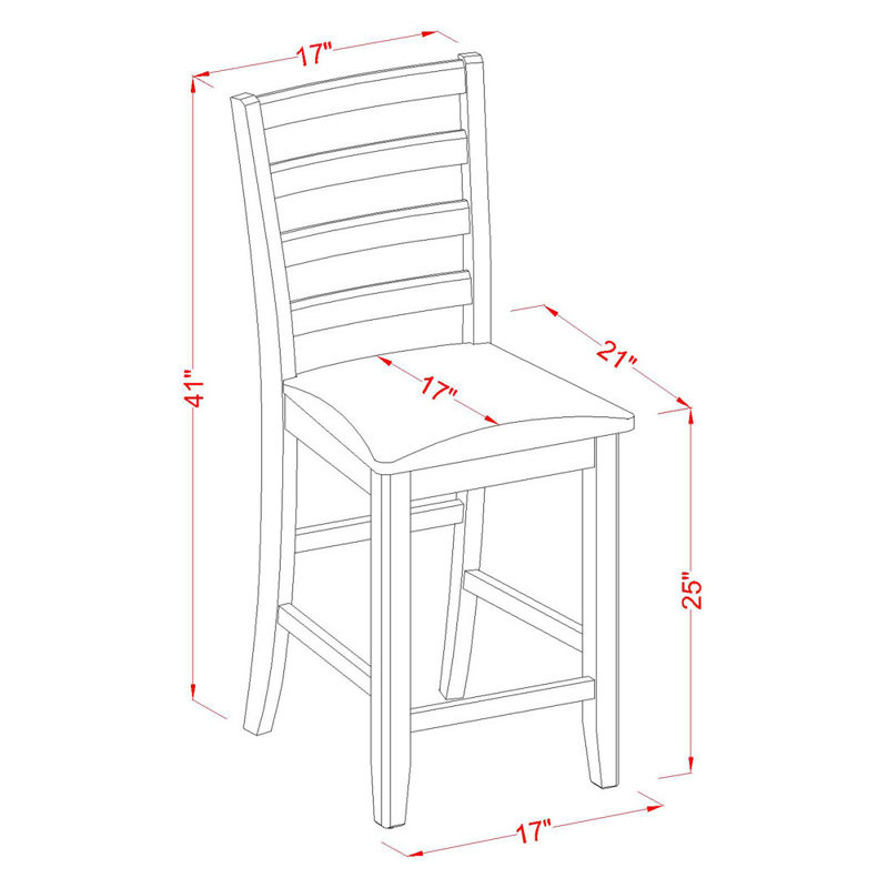 Krull Solid Wood Counter Stool, Cappuccino