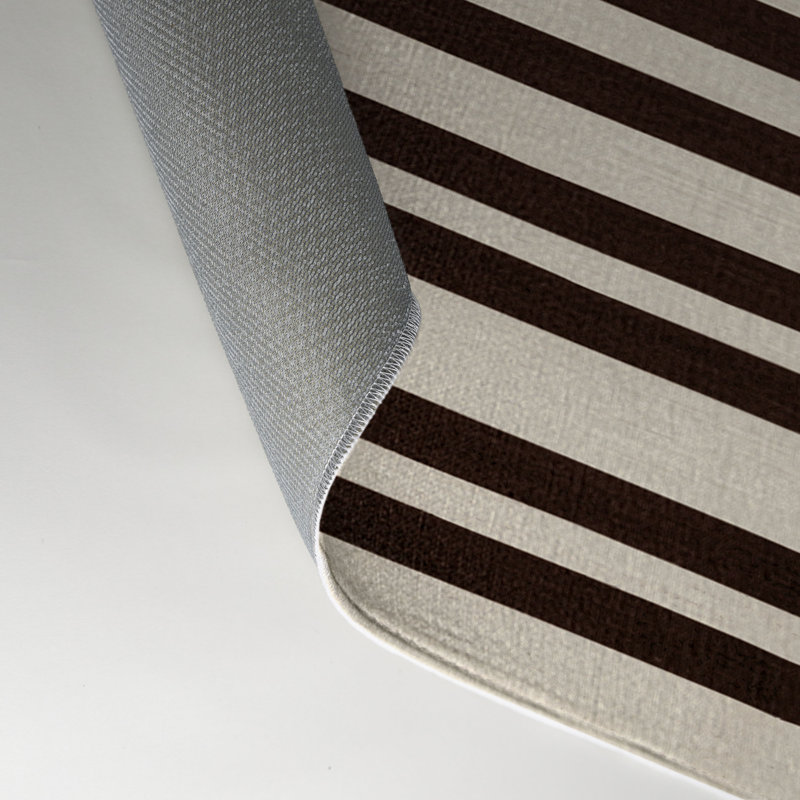 HorizontalStripes Beige Indoor and Outdoor Area Rug, Rectangle 5' x 7'