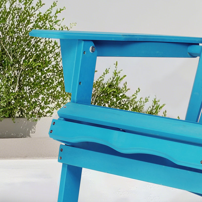 Solid Wood Folding Adirondack Chair, Blue