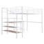 Lit mezzanine double en métal avec bureau et échelle de rangement latérale-394978546