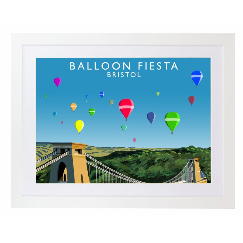 Balloon Fiesta by Richard O'Neil - Print, 44 cm H x 54 cm W x 2.2 cm D, White Wood Frame
