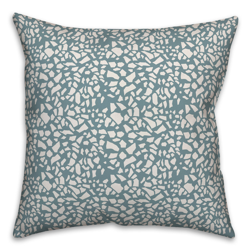  Coussin Dash, 16 po x 1 po, Géométrique blanc / bleu 2
