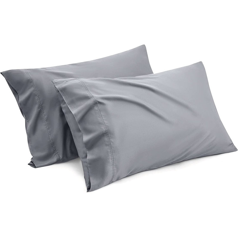 Rayon from Bamboo Pillowcase with Envelope Closure , Silver Gray, Standard Pillowcase