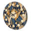Cubes dorés et bleus - Horloge murale Mid-Century-63893351