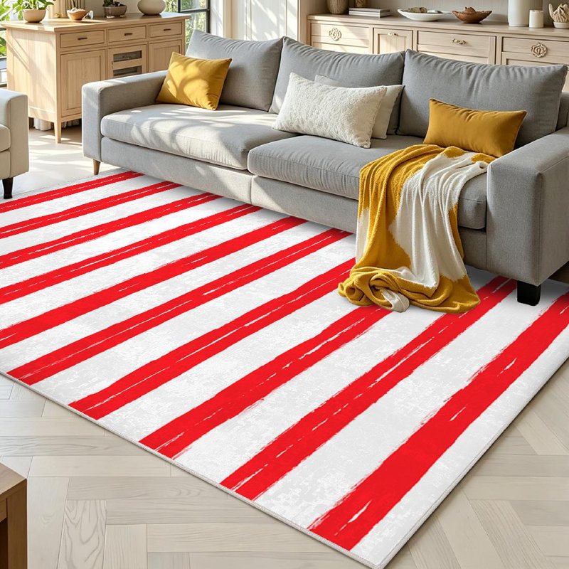 Tapis blanc lavable à la machine rétro rétro rétro, Rectangle 71" x 98"