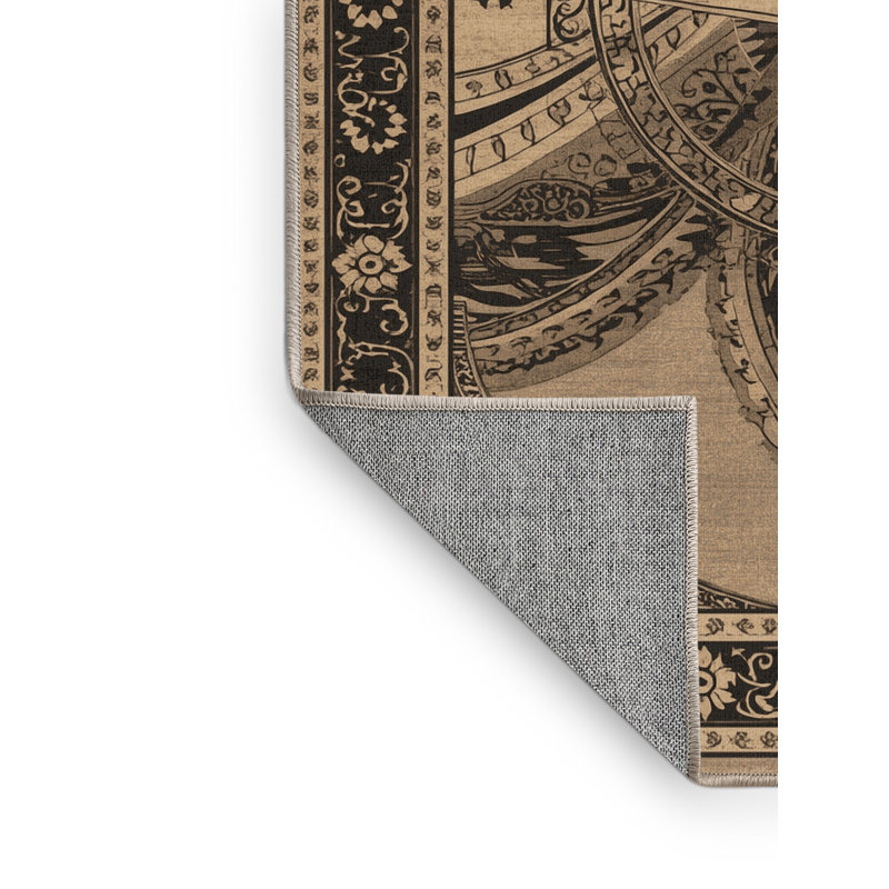 Tapis beige classique lavable à la machine à aimant Patrizius, 8 x 12