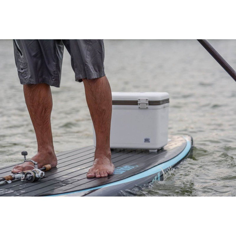 Engel 19 Quart Fishing Dry Box Ice Cooler with Shoulder Strap, White