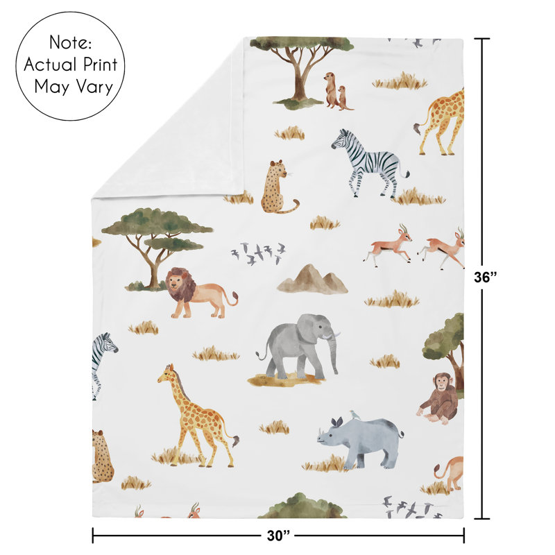 Couverture pour bébé Jungle Animals par Sweet Jojo Designs