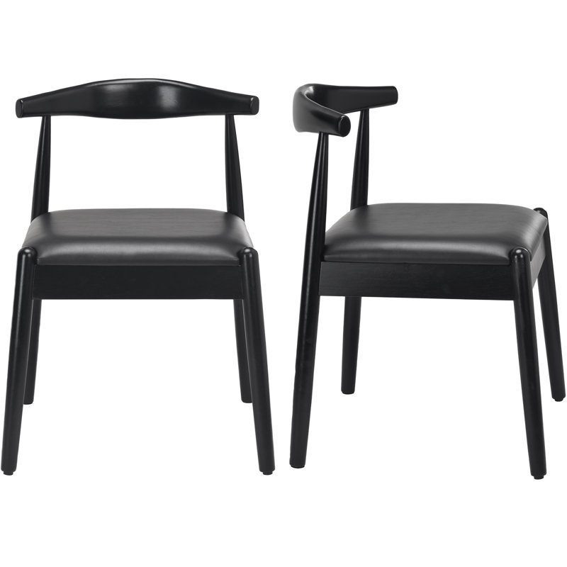 Ensemble de 2 chaises de salle à manger de style moderne Mid-Century tissées - Structure en chêne massif et siège tissé à la main pour le salon / salle à manger