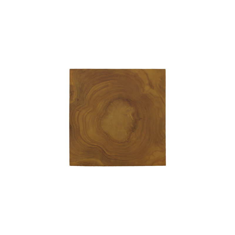 Slice Natural Teak Stool, Square