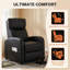 Fauteuil inclinable simple en cuir synthétique de 25,2 po de largeur, siège réglable, avec support lombaire et télécommande-129858025