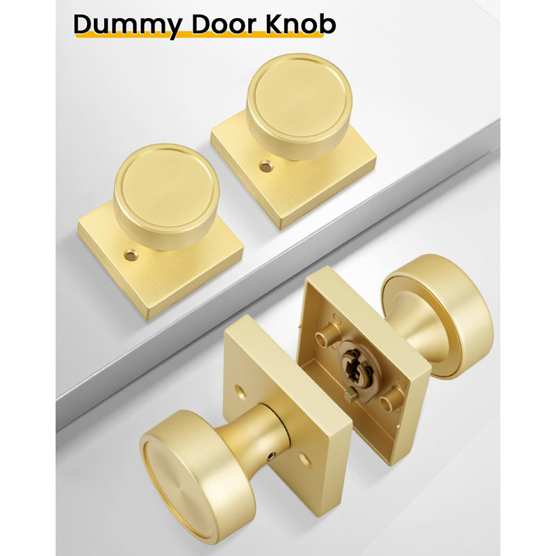 Faux boutons de porte dorés, bouton de porte intérieur sans rotation pour garde-manger, portes françaises et placards, 1 paquet / 2 pièces