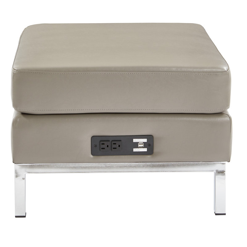 Repose-pieds cocktail 29,25" Olen, Fumée en cuir Faux