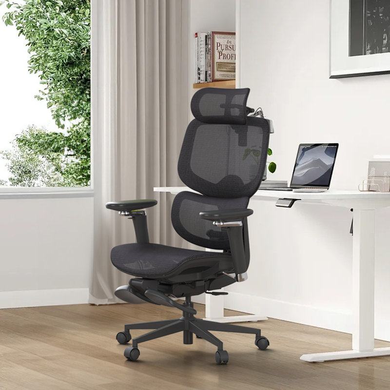Professional D2 Ergonomic Mesh Office Chair with Dynamic Lumbar Support & 3D Headrest, Dual-Axis Armrests, 136° Recline, 300LBS