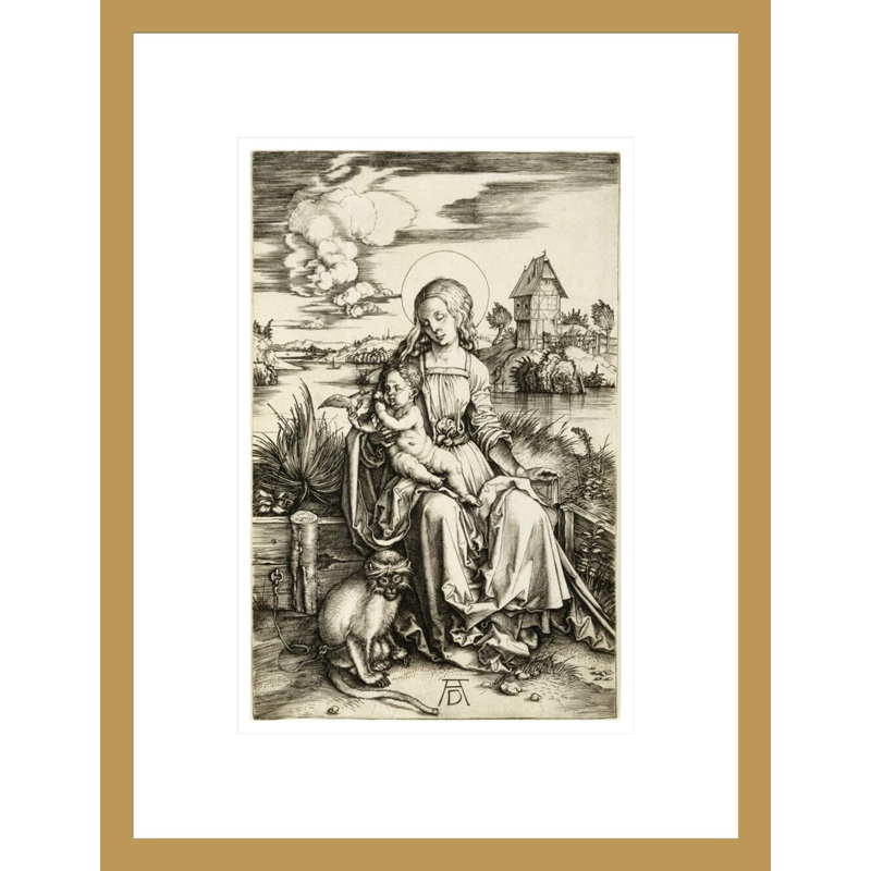 Vierge à l'enfant avec le singe par Albrecht Dürer, impression giclée sur cadre, H 16,75 po x l 12,9 po