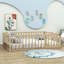 Lit plateforme en bois Hajer avec clôture et porte-657190991-657190977
