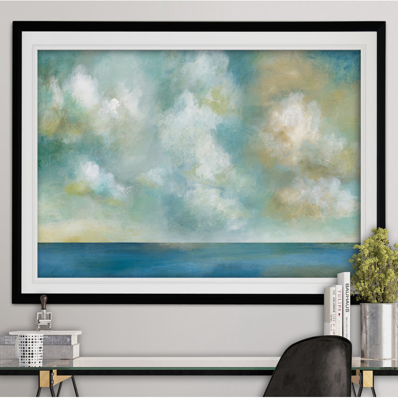« cloudscape vista ii », reproduction de peinture à l’acrylique encadrée, Argent, H 30 po x l 40 po x P 1,5 po