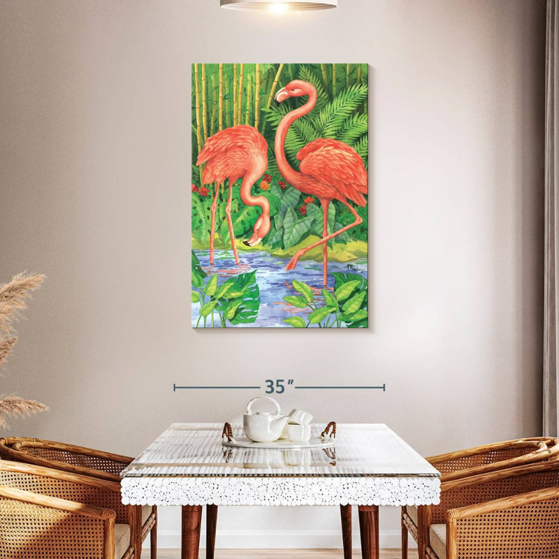Brampt Bamboo Flamingo, 45" H x 30" W