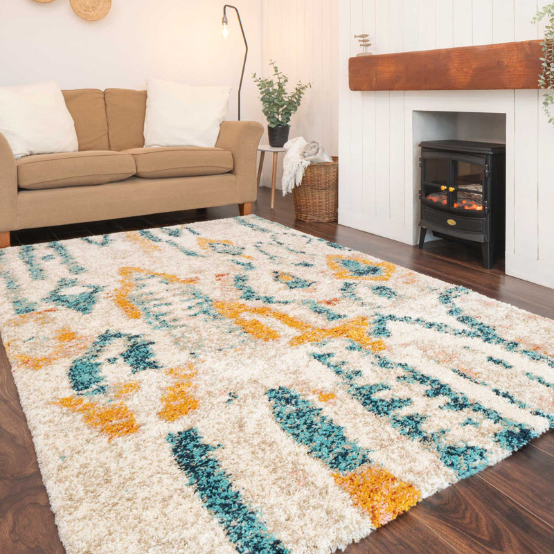 Donata Abstract Shag Area Rug, Rectangle 120 x 170cm
