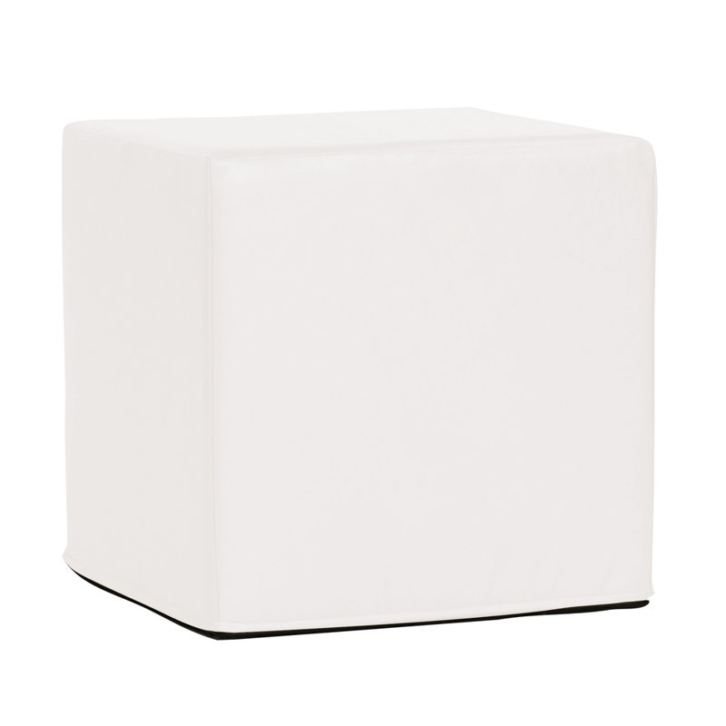 Arredondo Upholstered Outdoor Ottoman with Sunbrella® Cushion, Polyester - Atlantis White