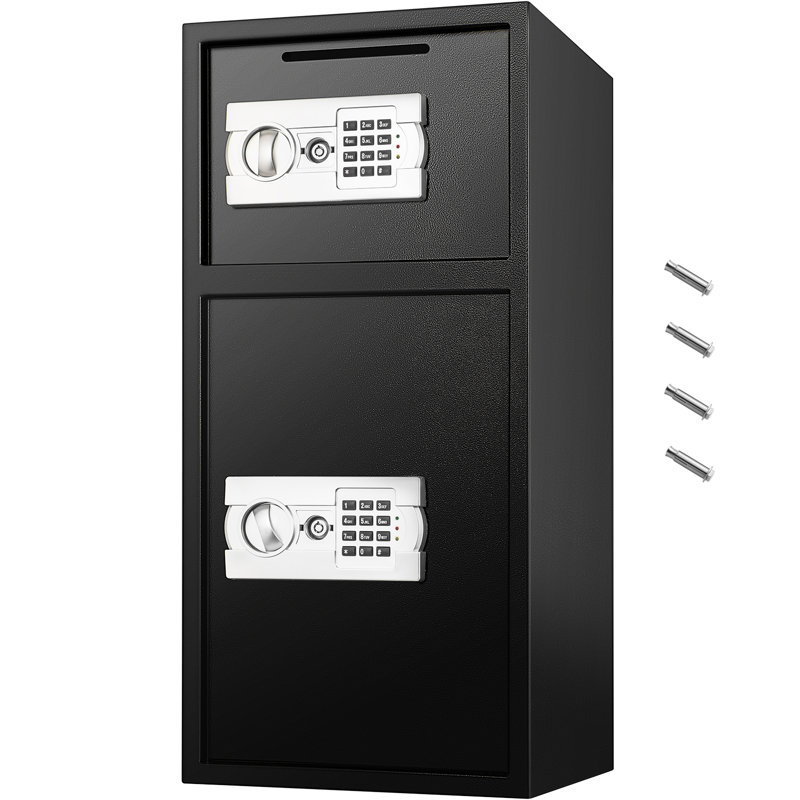 Coffre-fort de sécurité à double porte de grande capacité (2,6 pieds cubes), en acier robuste, avec serrure numérique, conçu pour ranger argent, armes et bijoux (noir).