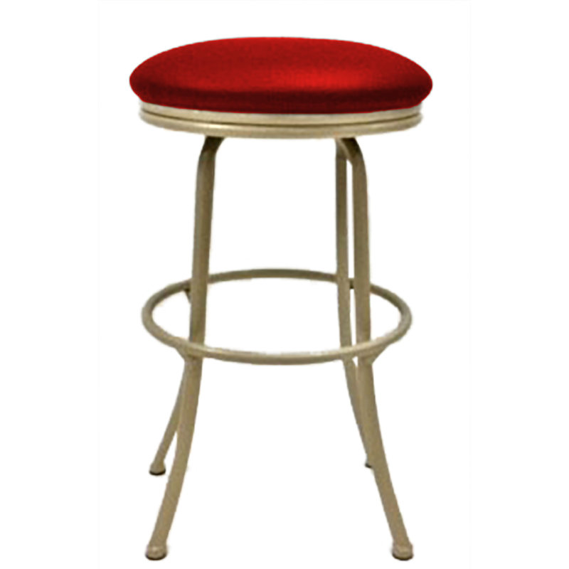 Swivel Upholstered Counter Stool with Metal Frame, Fire Red, Beige, Counter Stool (26" Seat Height)