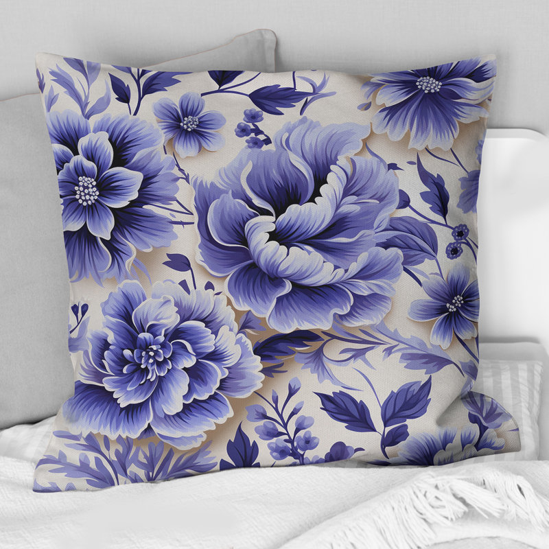 Blanc et mauve lavande persan Paisleys - Coussin décoratif abstrait corail récif multicolore azur - coussin