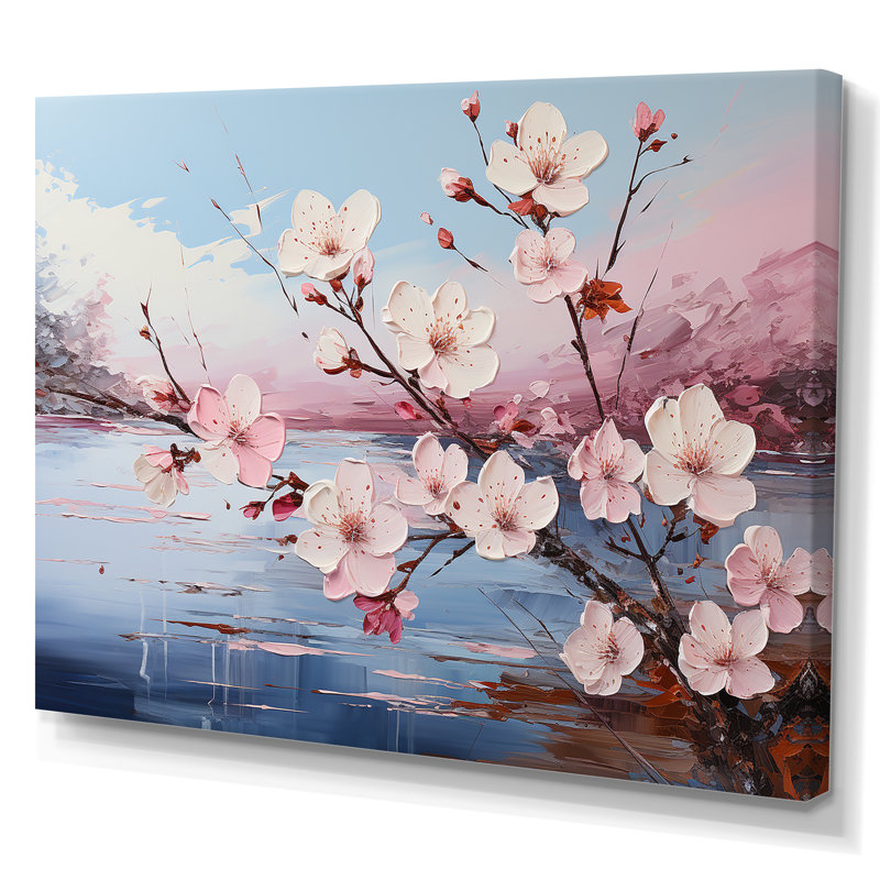 Fleur de pommier I sur toile, H 34 po x l 44 po x P 1,5 po, Toile tendue