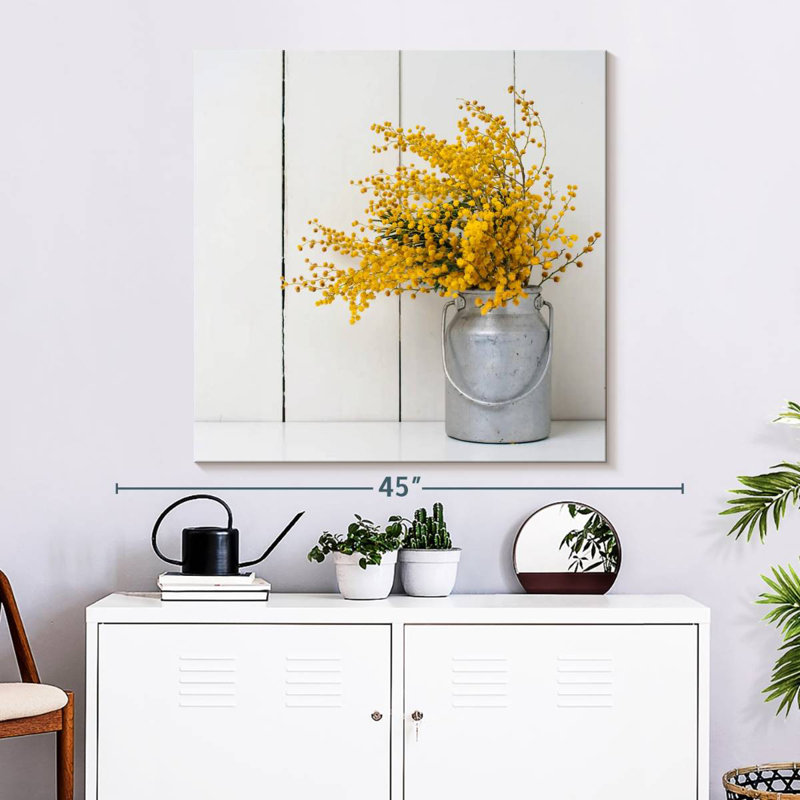 Harnek Yellow Mimosa Flowers, 33" H x 33" W