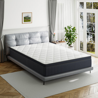 Alwyn Home 8''/10''/12''/14'' Anti Static Plush Cooling Gel Memory Foam Hybrid Mattress – 10-Year Warranty, CertiPUR-US, OEKO-TEX, SGS Certified