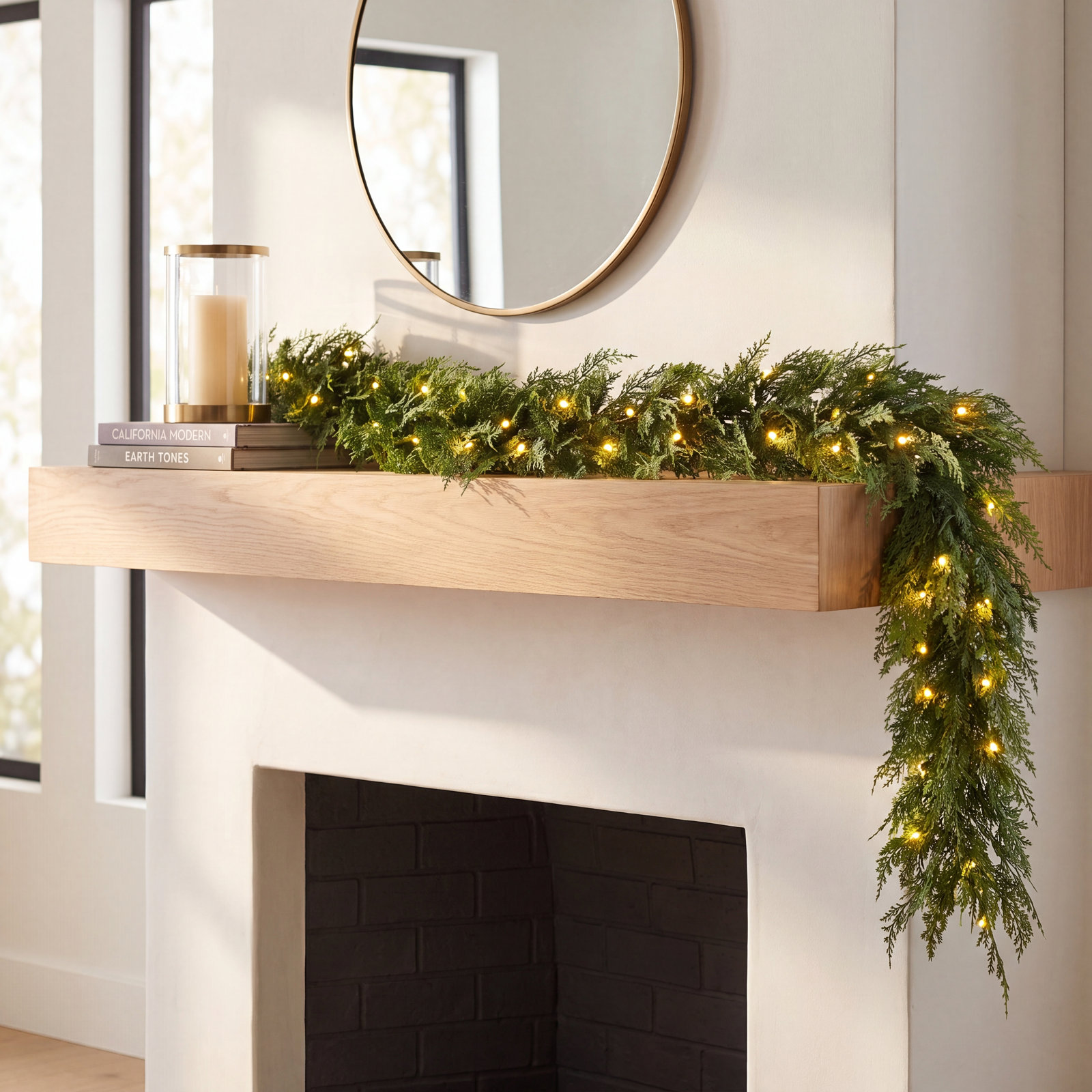 108" Cedar Pre-Lit No Holiday Garland