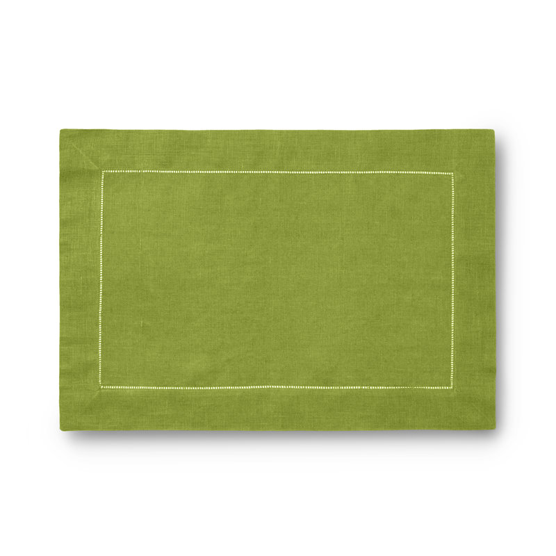 Festival Linen Rectangle Placemat Set, Fern