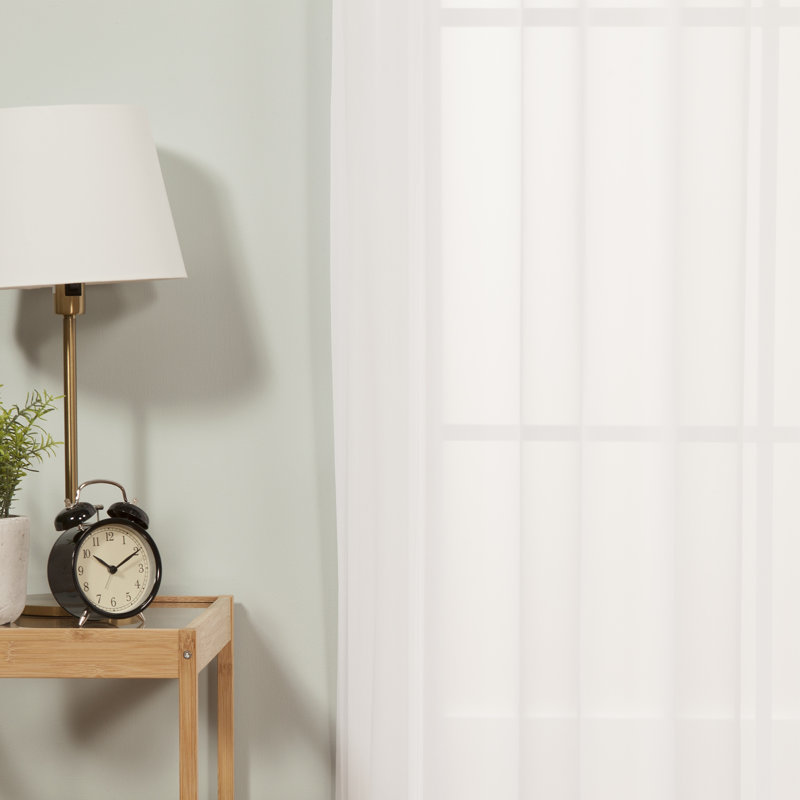 Paire de rideaux transparents avec œillets Maine, Blanc