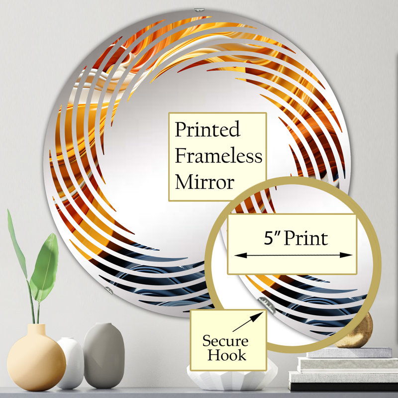 Abstract Abstract Soup Color Ingredients - Miroir mural en spirale | Rond, 23,6 po x 23,6 po