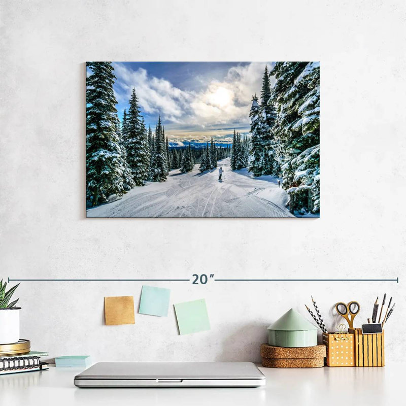«Ski Away» sur toile, H 8 po x l 12 po x P 1 po
