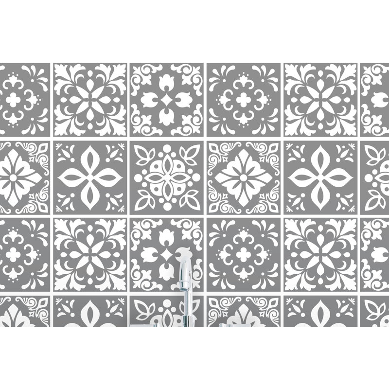 6'' W x 6'' L PVC Peel and Stick Mosaic Tile, Dark Grey