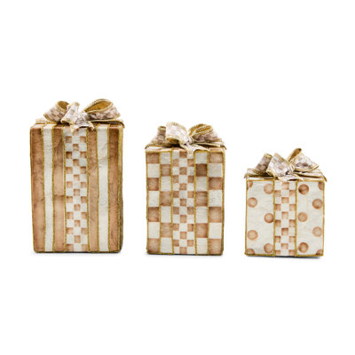 Mocha Capiz Gift Boxes, Set Of 3