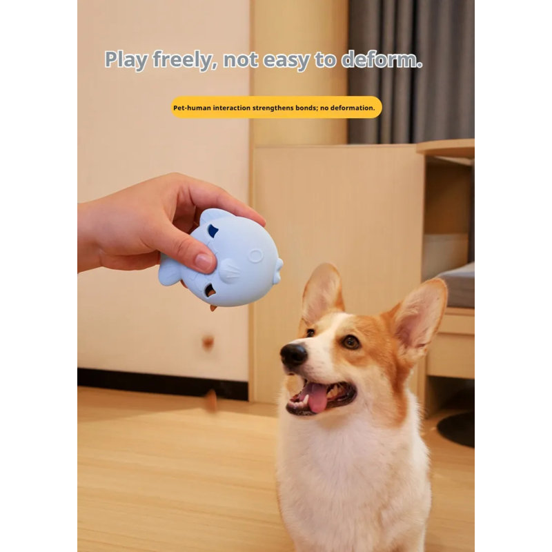 Distributeur de friandises pour chien en forme de poisson, Rose