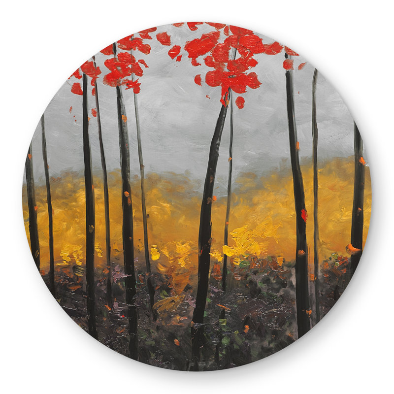 Abstract Autumn Trees Rug | Contemporary Outdoor Decor