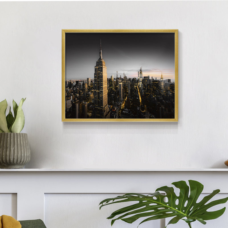 Goodnight NY - Reproduction encadrée - Restickable, H 16 po x l 20 po