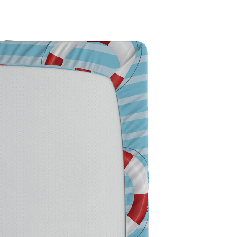 Microfiber Striped Fitted Sheet, Queen Fitted Sheet, Blue Striped