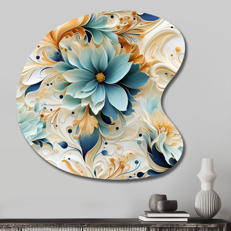 Swanson - art mural floral irrégulier - forme de goutte, H 27 po x l 27 po