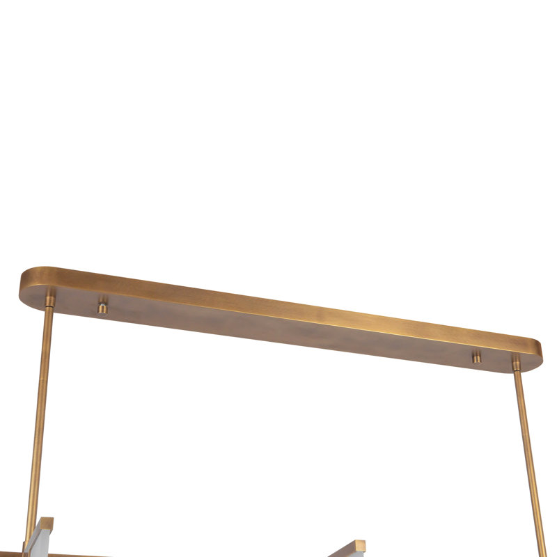 Anders 59-in Black dimmable LED Linear Pendant, Antique Brass