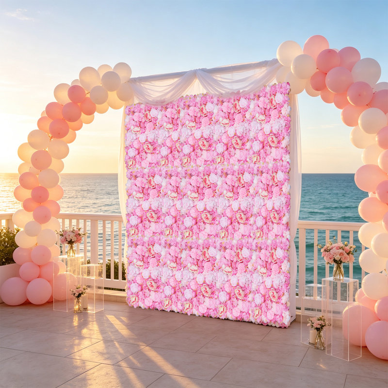 Panneau mural Silk Rose, Rose clair / rose / jaune
