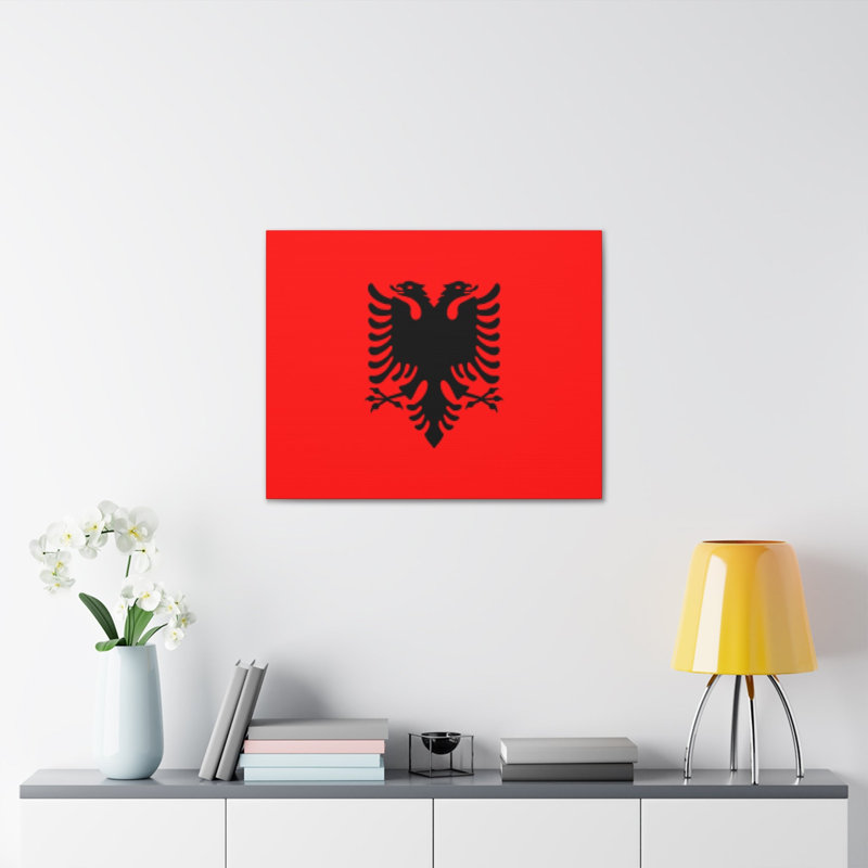 «Albania Country Flag» sur toile, H 24 po x l 30 po