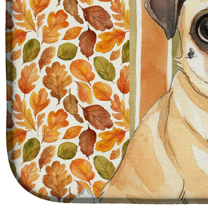 Fawn Pug Heirloom Fall Dish Drying Mat