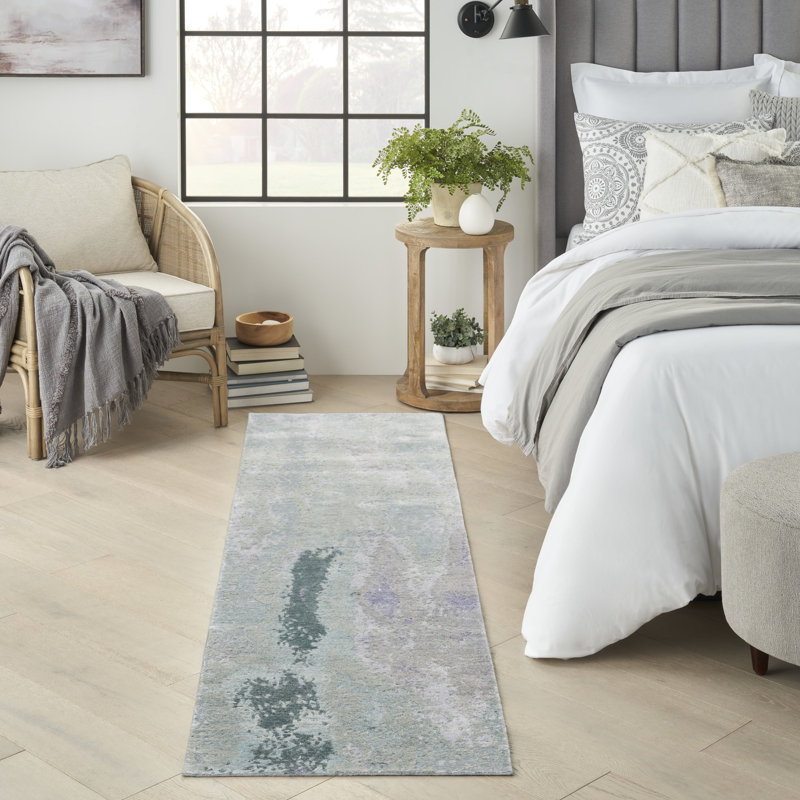 Nourison Tinita 2'3" x 8' Blue Green Modern Indoor Rug, Runner 2'3" x 8'