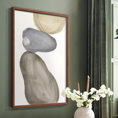 River Rocks Contour II, reproduction encadrée - bois massif