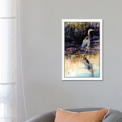 Heron by Dean Crouser - Floater Frame Painting on Canvas